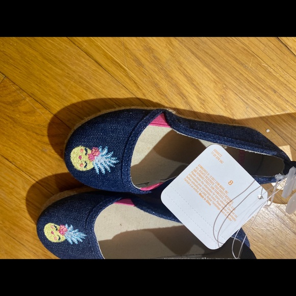 Girls Gymboree denim shoes size 8 toddler pineapple - Picture 4 of 5